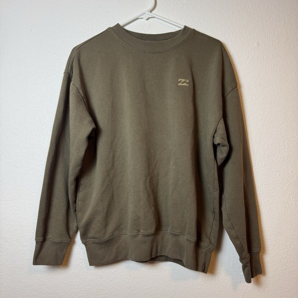 Billabong Unisex Small Crew Neck Sweatshirt Embroidered Logo Brown